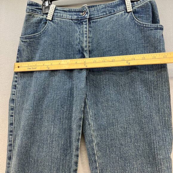 Basix II Women's Skimmer Length Folded Hem Jeans Size 6 - Picture 4 of 14